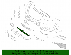 Lower grille of the front bumper Mercedes W167 GLE 350 450 20-23 for parking sensors, AMG pkg