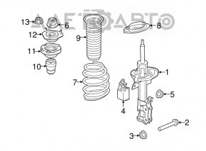 Front left shock absorber support Ford Fiesta 11-19