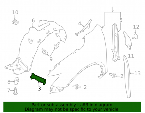 Front left fender bracket for Nissan Rogue 14-20