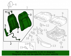 Mazda CX-50 23-24 passenger seat back, black leatherette combination