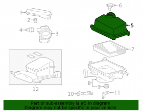 Air filter housing assembly for Toyota Avalon 13-18 2.5 hybrid