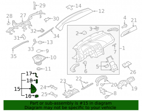 Black left side trim panel for the Audi Q7 4L 10-15