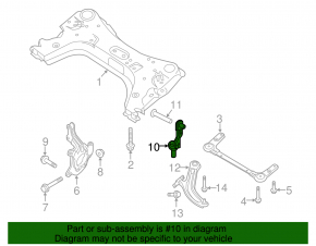 Front subframe bracket right Nissan Sentra 15-19
