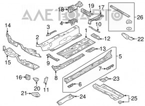 Left underbody protection for VW Jetta 19-26