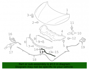Support bonnet stop Nissan Rogue Sport 17-22