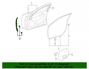 Seal door side front right Lexus ES350 07-12 front