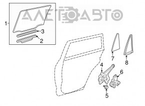 Window lift mechanism rear left Toyota Highlander 08-13