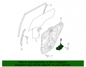 Rear right window lift motor for Hyundai Tucson 22-25