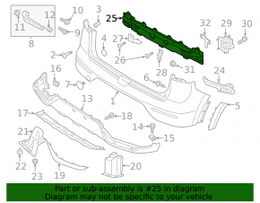 Rear bumper reinforcement Kia Niro 17-19 HEV, PHEV