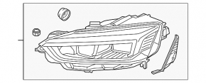 Front right headlight complete Audi A5 F5 17- LED, yellow turn signal