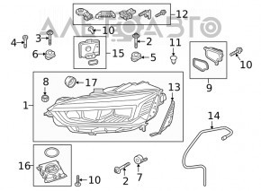 Front right headlight assembly Audi A5 F5 17- LED
