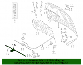 Audi A3 22-26 hood lock hook