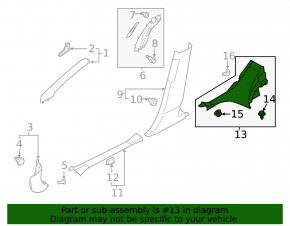 Door sill trim rear right Subaru Forester 19- SK black