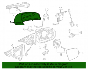 Left side mirror cover for Mercedes C-class W205 300/350e 15-21 for turn signal, blue