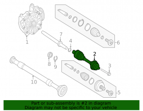 Drive axle shaft rear right Mercedes CLS-class C218 11-18