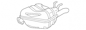 Muffler rear part with barrel left Honda Civic X FC 17-21 1.5T