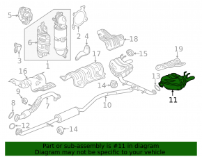 Muffler rear part with barrel left Honda Civic X FC 17-21 1.5T