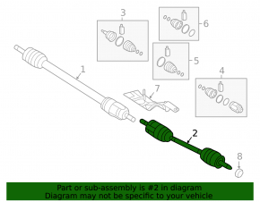 Front left axle shaft for Hyundai Sonata 16-19 hybrid