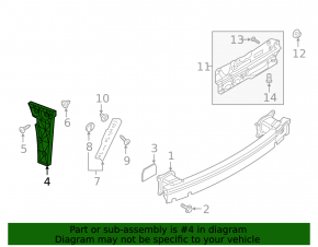 Rear bumper mount left Audi S7 19-25 S-line