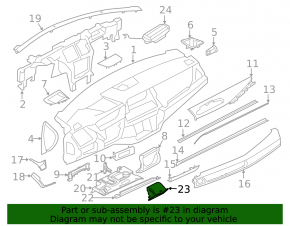 Box pocket front panel driver BMW X5 F15 14-18 black
