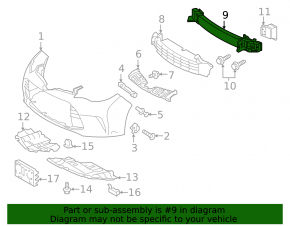 Front bumper reinforcement Toyota Avalon 16-18 rest