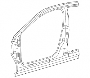 Body threshold metal with front pillar left VW Jetta 11-18 USA