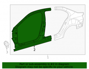 Body threshold metal with front pillar left VW Jetta 11-18 USA