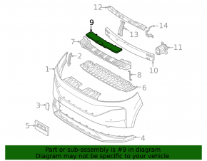 Nissan Murano z53 25-26 front bumper upper absorber