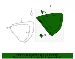 Rear right blind glass window Subaru Impreza WRX GH 08-14 5d
