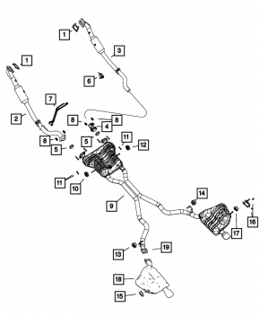Intake pipe with catalytic converter left Dodge Durango 13-15 3.6
