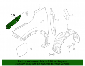 Front left inner fender lining Kia Niro 23- HEV, PHEV