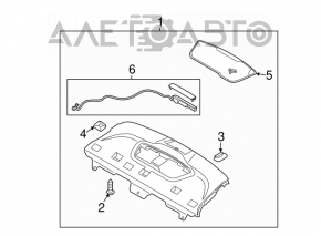 Rear shelf for Hyundai Sonata 11-15, black, hybrid, scratches