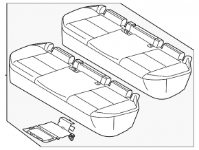 Rear row of seats 2nd row Nissan Murano 25-26 Platinum, combined leather dark gray and brown