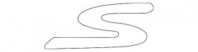 Porsche Cayenne 24-26 trunk lid "S" emblem, glossy black