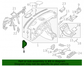 Dashboard side trim left Mercedes C-class W205 15-21 black