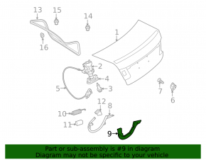 Right trunk hinge trim Mercedes E-class W212 10-16