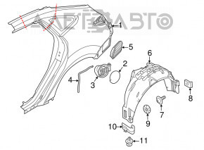 Right ventilation shield for Ford Focus mk3 11-18