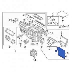 Ford Edge 15 Evaporator - with sensor