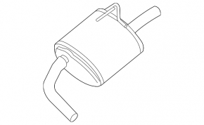 Muffler rear part with barrel right Nissan Altima 13-18