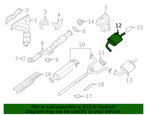 Muffler rear part with barrel right Nissan Altima 13-18