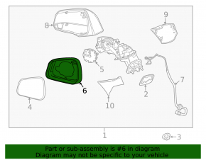 Left mirror housing for Buick Encore 17-22