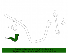 Rear stabilizer bar mounting bracket left Lexus RX400h 06-09 FWD