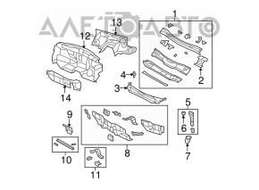 Wiper pan metal Chrysler 200 4d 11-14