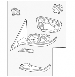 Left side mirror assembly BMW i4 22-26 M50