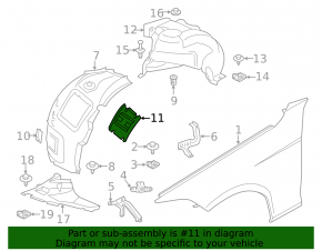 Front mudguard hatch left BMW 3 F30 12-18 large