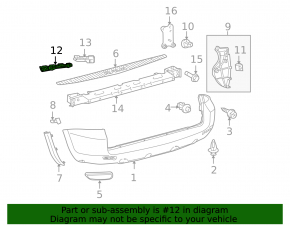 Rear bumper mount, outer right, Toyota RAV4 06-12