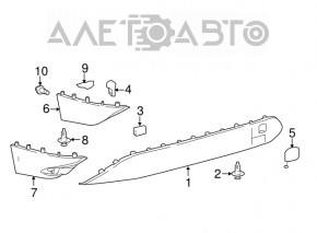 Toyota Prius 50 16-18 rear bumper lip structure, scratch