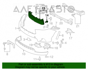 Toyota Highlander 14-16 Front Bumper Upper Grille
