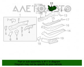 Side member bump stop left Toyota Highlander 14-19