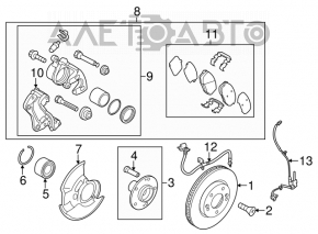 ABS sensor front right Hyundai Elantra UD 11-16